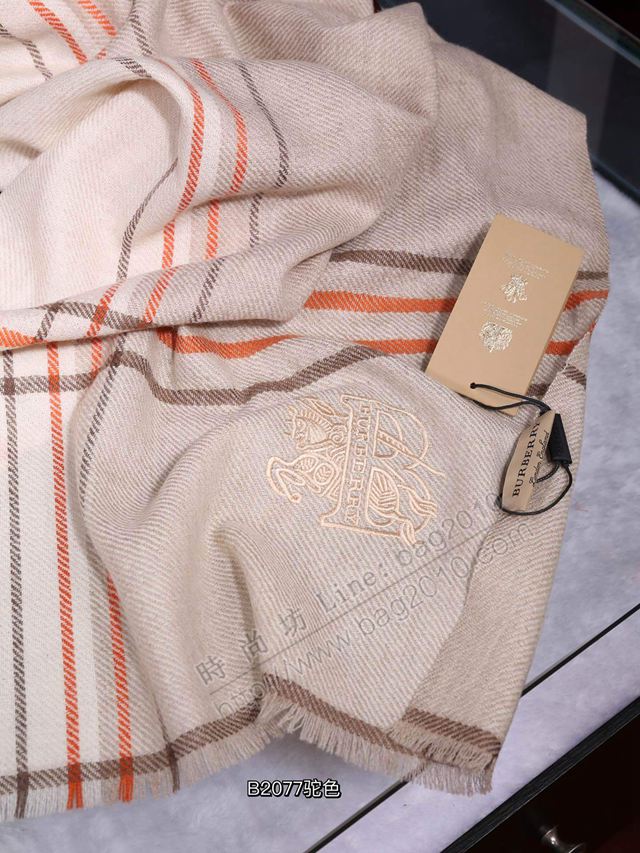 Burberry圍巾 2019專櫃最新款 巴寶莉頂級進口羊絨長巾 Burberry女款大圍巾  llwj6684